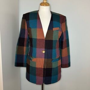 Vintage Plaid Blazer